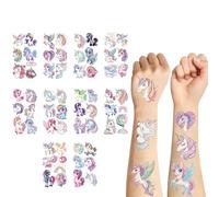 ChicAppeal Unicornio Tatuajes Temporales Niños, 10 Hojas Glitter Tatuaje Falsos, Relleno Para Bolsas Regalo Cumpleaños Infantil, Juego de Decoraciones Temáticas Para Fiestas, Regalos Para Niñas