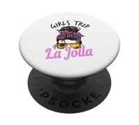 Chicas a Juego Viaje La Jolla California moño desordenado PopSockets PopGrip Adhesivo