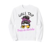 Chicas a Juego Viaje Praia Da Marinha Portugal Moño desordenado Sudadera