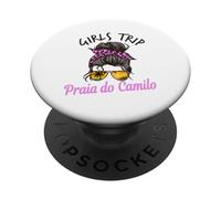 Chicas a Juego Viaje Praia Do Camilo Portugal Moño de Pelo desordenado PopSockets PopGrip Adhesivo