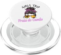 Chicas a Juego Viaje Praia Do Camilo Portugal Moño de Pelo desordenado PopSockets PopGrip para MagSafe