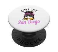 Chicas a Juego Viaje San Diego California moño desordenado PopSockets PopGrip Adhesivo