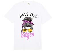 Chicas a Juego Viaje Sitges España moño desordenado Comfort Colors Adult Heavyweight T-Shirt
