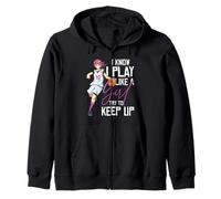 Chicas Baloncesto Sé Que Juego como Una Chica Intento Seguir Sudadera con Capucha