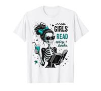 Chicas Buenas espeluznantes leen Libros picantes Esqueleto gótico Divertido Camiseta