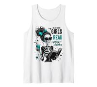 Chicas Buenas espeluznantes leen Libros picantes Esqueleto gótico Divertido Camiseta sin Mangas