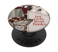 Chicas Calientes leen Libros Leopard Ball 8 Y2K Reader Pink Bow PopSockets PopGrip Adhesivo