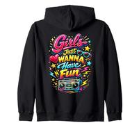 Chicas clásicas de los años 80 Solo Quieren divertirse Retro Retroceso Divertido Sudadera con Capucha