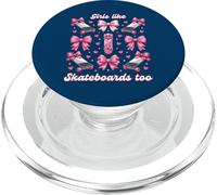 Chicas como Skateboards Too Pink Bows Skater Girl Coquette PopSockets PopGrip para MagSafe