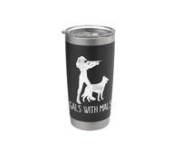 Chicas Con Mals Belga Malinois Lover Vaso térmico de acero inoxidable de doble pared