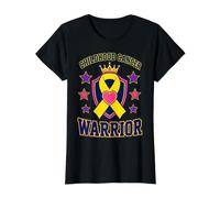Chicas del Escudo del Coraje Real del Guerrero del cáncer Infantil Camiseta gráfica económica, Mujer, Negro, M