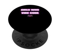 Chicas Divertidas Que Vibe Code, codificadora de IA PopSockets PopGrip Adhesivo