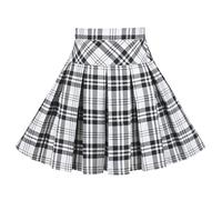 Chicas Falda Plisado Negro Blanco Tartán Tartán Pijo Colegio Diariamente Fiesta Casual 9-10 años