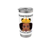 Chicas femeninas de Juneteenth Black Queen Melanin Sister Sister Vaso térmico de acero inoxidable de doble pared