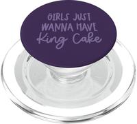 Chicas Just Wanna Have King Cake Mardi Gras Beads Funny PopSockets PopGrip para MagSafe