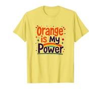 Chicas Naranja Es Mi Poder Color Cita Motivacional Camiseta, Hombre, Limón, XL