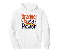 Chicas Naranja Es Mi Poder Color Cita Motivacional Sudadera con Capucha, Unisex para Adultos, Blanco, L