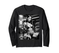 Chicas Pinup & Coches Exóticos - Sexy Latina Bikini Modelo BW Manga Larga