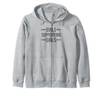 Chicas Que apoyan a Las Chicas Siempre: Texto Gris diseñado, Sudadera con Capucha
