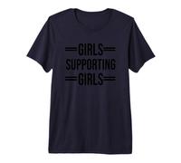 Chicas Que apoyan a Las Chicas Siempre: Texto Negro diseñado Camiseta Premium