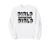 Chicas Que apoyan a Las Chicas Siempre: Texto Negro diseñado Sudadera