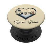 Chicas Viaje Crucero Vacaciones Viaje Redondo Beach PopSockets PopGrip Adhesivo