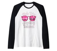 Chicas Viaje Isla Sanibel Florida Bachelorette Mujeres Camiseta Manga Raglan