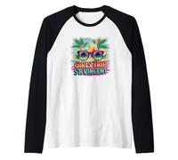 Chicas Viaje San Vicente Mejores Amigos Vacaciones Isla Vibes Camiseta Manga Raglan