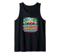 Chicas Viaje San Vicente Mejores Amigos Vacaciones Isla Vibes Camiseta sin Mangas