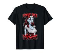 Chicas Zombies Necesitan Amor Demasiado Divertido Halloween Pop Art Dead Girl Camiseta