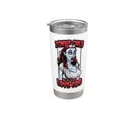 Chicas zombies necesitan amor demasiado divertido Halloween Pop Art Dead Girl Vaso térmico de acero inoxidable de doble pared