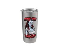 Chicas zombies necesitan amor demasiado divertido Halloween Pop Art Dead Girl Vaso térmico de acero inoxidable de doble pared