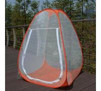 ChicBosom Tienda de campaña de meditación de malla única, instalación instantánea, sin insectos, portátil, gris o naranja, 130 x 100 x 100 cm, 8 kg