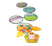 Chicco 4 Estaciones, Alfombra de Juegos Bebé, Tapete Multisensorial Electrónico y Formas con 5 Discos Blandos y Flor Central con Luz y Sonido - Juguetes Bebé 9+ Meses, New Version