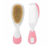 Chicco 66003310000 - Cepillo de cerdas naturales y peine, color rosa