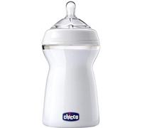 Chicco 80737000000 - Biberón de silicona, con flujo rapido, a partit de 6 meses, 330 ml, transparente