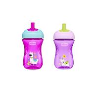 Chicco Advanced Cup - Vaso de plástico antigoteo de 266 ml con pajita, boquilla ergonómica y válvula, sin BPA, rosa o morado
