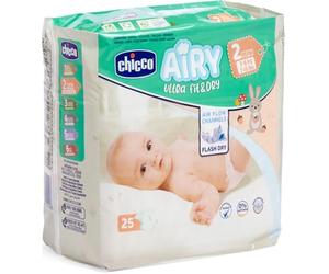 Chicco Airy Ultra Fit&Dry Mini Talla 2 Pañales para Bebés 3-6 kg, 25 unidades