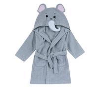 Chicco Albornoz de suave tejido de esponja, en forma de dulce elefante, colorido y divertido, con dos cómodos bolsillos y práctico cinturón, 24 meses +, gris