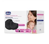 Chicco Almohadillas absorbentes con antibacterias, higiénicas y superabsorbentes, discos desechables para lactancia, invisibles bajo la ropa oscura, con tira adhesiva, 60 copas, exterior negro