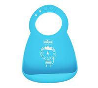 Chicco Babero Easy Roll, Babero de Silicona con Bolsillo y Cuello Ajustable, Suave, Práctico, Impermeable, Fácil de Limpiar y Lavable a Máquina, Bebés de Más de 6 Meses, Gris