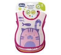 Chicco Baberos Decorados +6m Rosa 3 piezas
