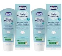 Chicco Baby Moments Pasta de Cambio Todos los Días, Pasta de Cambio de Pañal, Textura Ligera para Uso Diario, Sin Fragancia, Dermatológicamente Probada en Piel Sensible, 100 ml (Paquete de 2)