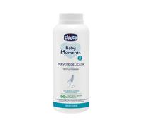 Chicco Baby Moments - Polvo delicado de 150 g, acción absorbente y refrescante con almidón de maíz y caolín, 95% de ingredientes de origen natural, dermatológicamente testado para pieles sensibles