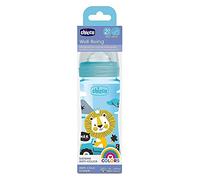 Chicco Biberón de flujo medio de plástico con tetina de silicona, modelos surtidos, 250 ml, 120 g