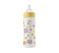 Chicco Biberón Perfect Easy Fast Flow, con tetina Physio de silicona suave y acabado Soft Sense, anticólicos, reduce la regurgitación y la irritabilidad, biberón de plástico de 330 ml, 4m+, niña