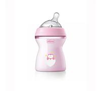 Chicco Biberón NaturalFeeling – Anticólicos 2+ meses, 250 ml, Tetina de silicona inclinada, Rosa
