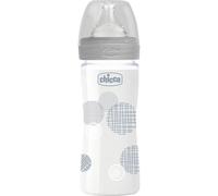 Chicco Biberón Well Being Gris Silicona Flujo Lento 0M+ 250ml