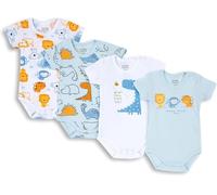 Chicco, Body Recién Nacido Niño, Set de 4 Body de Manga Corta de 100% Algodón, Ropa Bebé 0-24 Meses, Designed in Italy