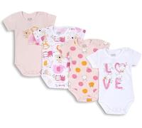 Chicco, Body Recién Nacido Niño y Niña, Set de 4 Body de Manga Corta de 100% Algodón, Ropa Bebé 0-24 Meses, Designed in Italy
